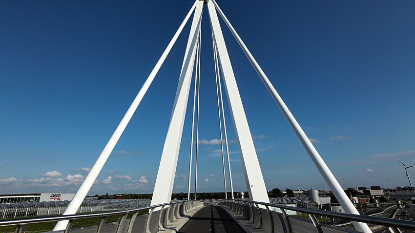 Bicycle bridge Naaldwijk in the Netherlands 